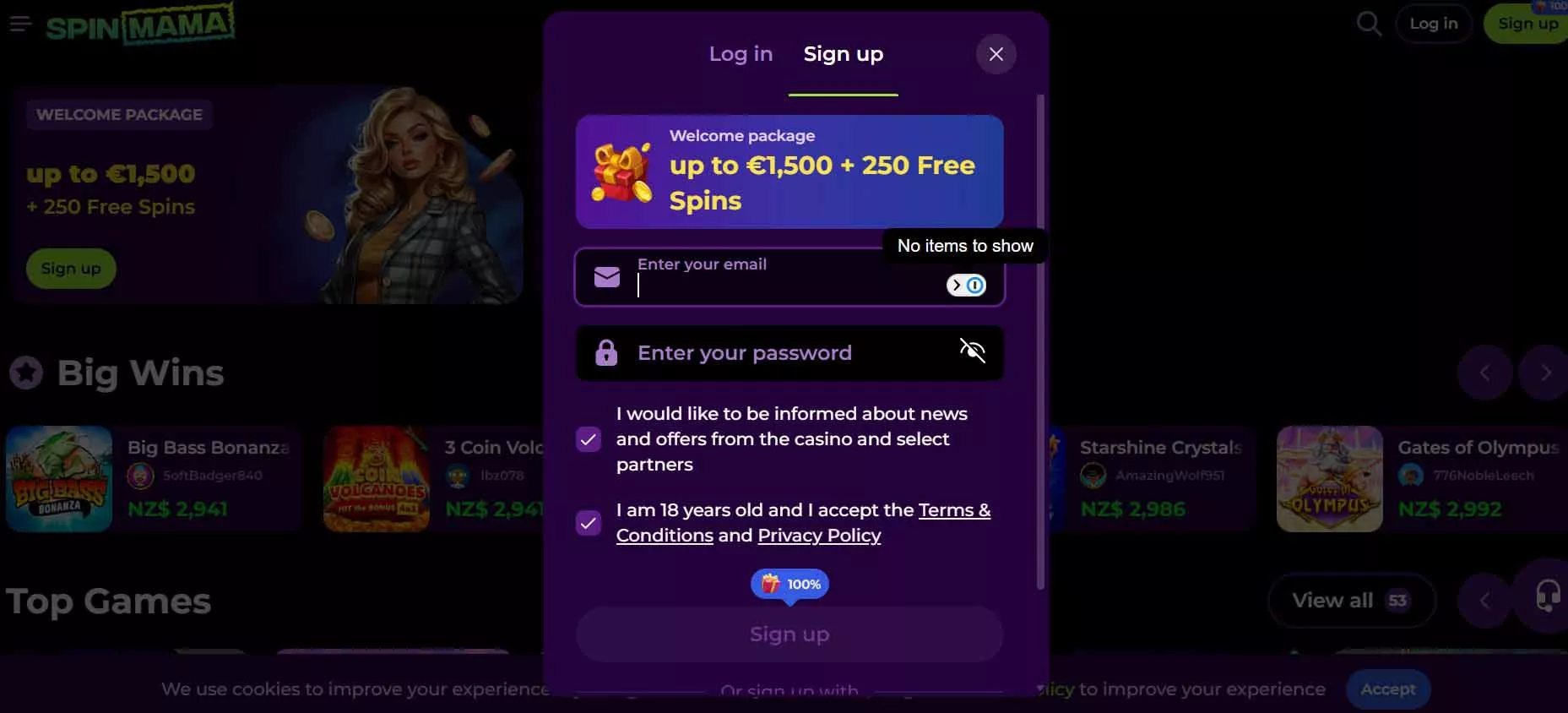 Spinmama bonus brez pologa